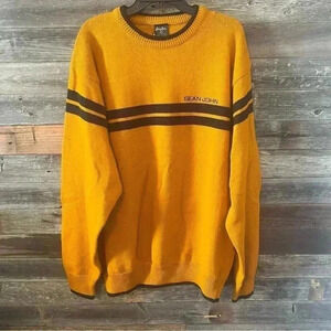 Sean John Orange And Black Cotton Sweater XL